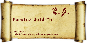 Morvicz Jolán névjegykártya