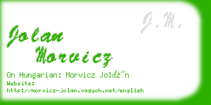 jolan morvicz business card